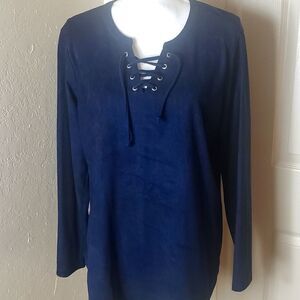 Grayson vegan suede Hensley tie neck